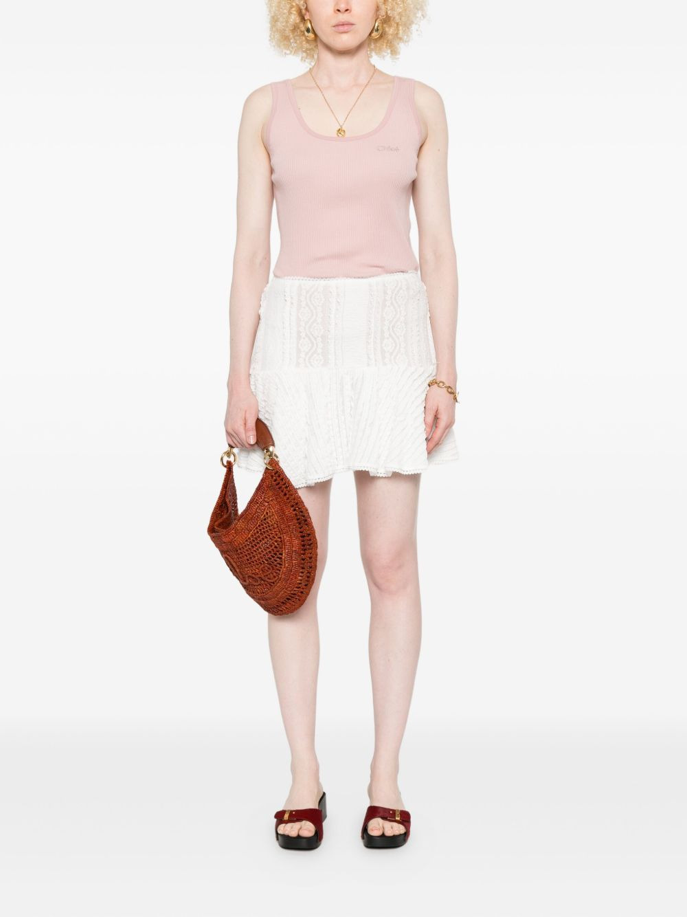 embroidered-logo tank top - 2