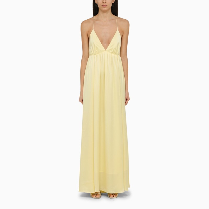 YELLOW SILK LONG DRESS - 1