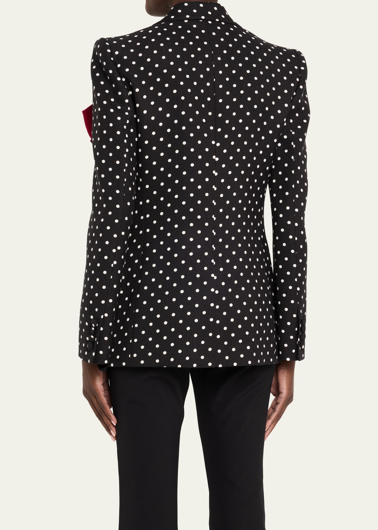 Polka Dot Blazer With Bow - 3