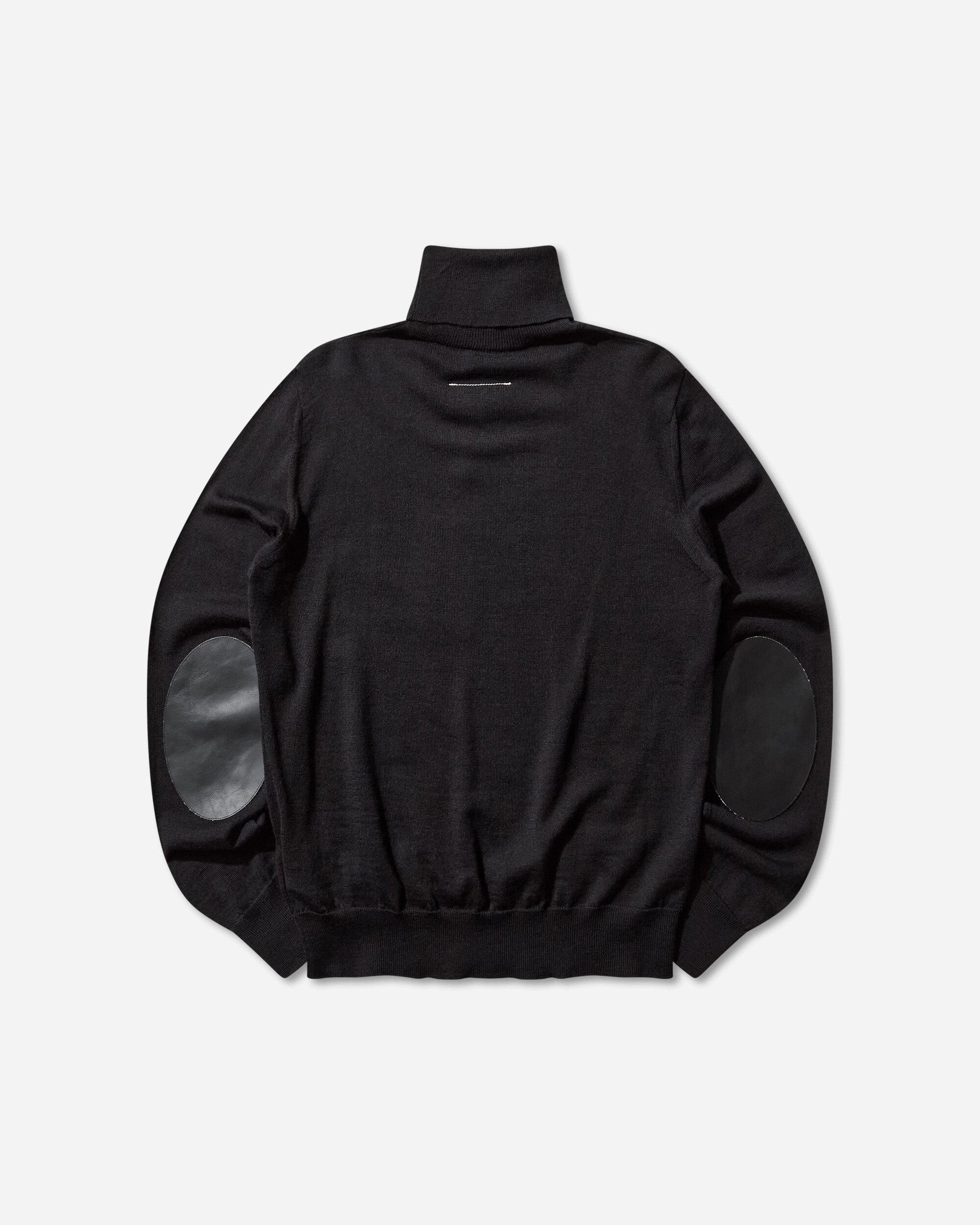 Men's Elbow Patch Turtleneck Sweater Black - 2