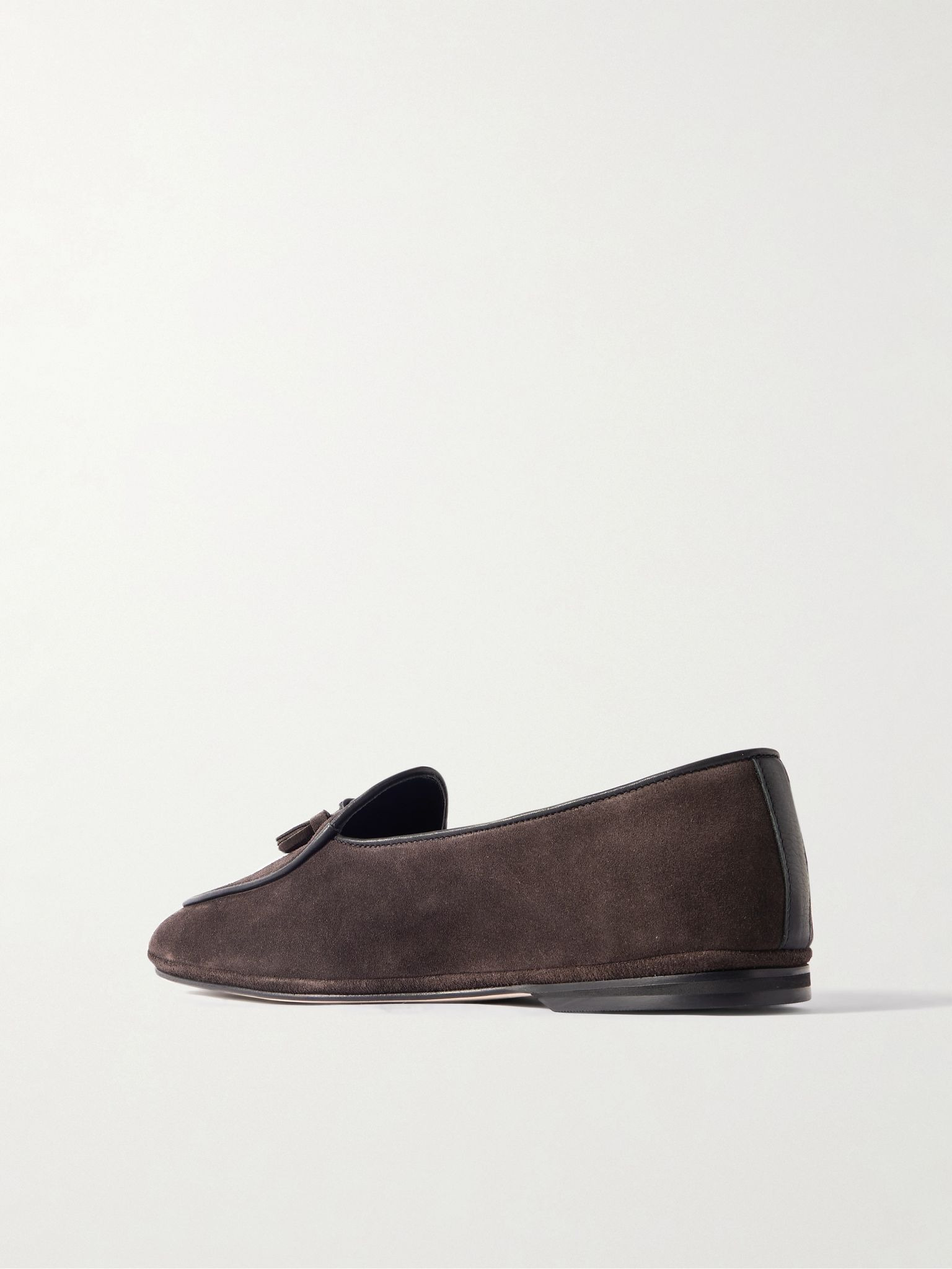 Marphy Tasselled Leather-Trimmed Suede Loafers Brown - 4