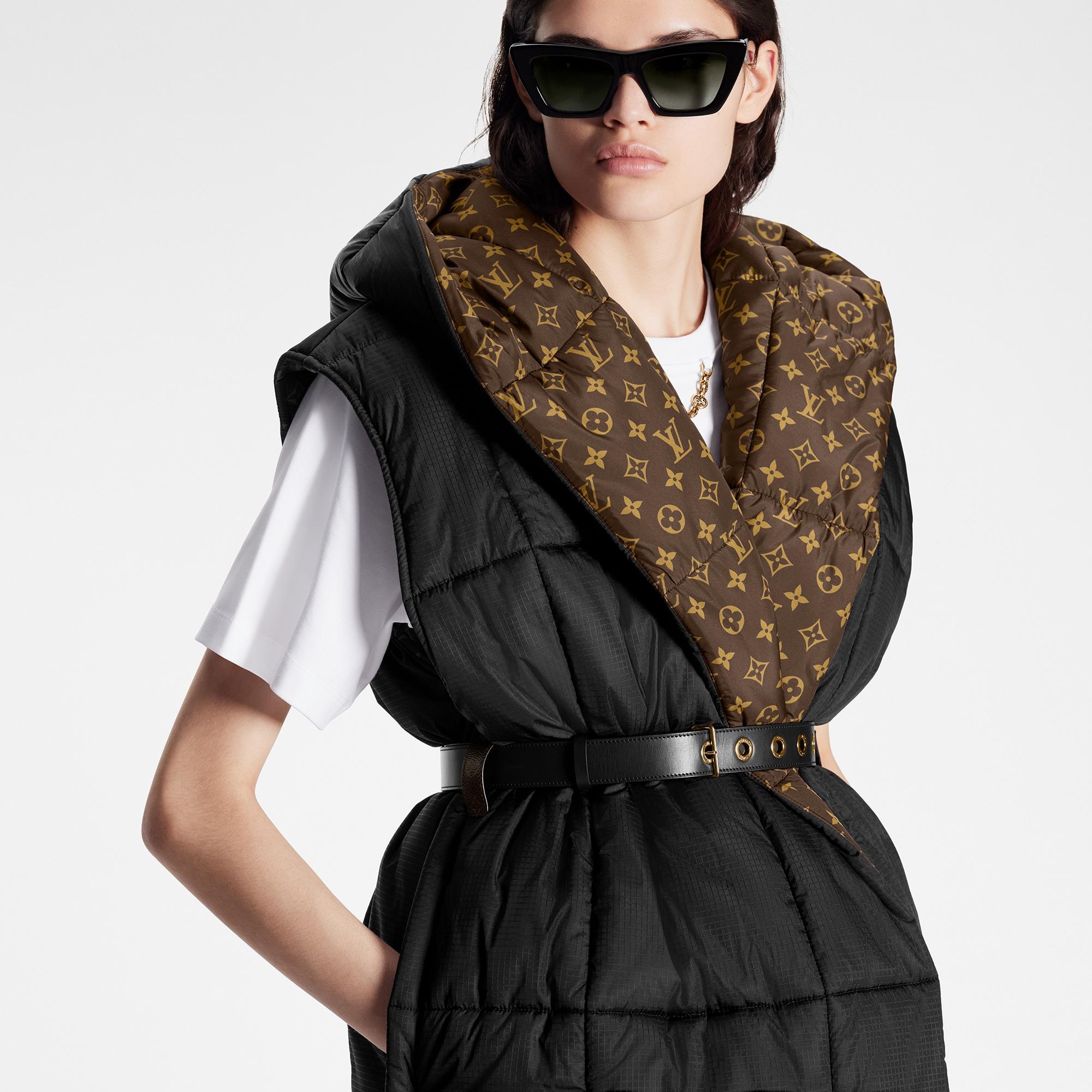 Sleeveless Pillow Puffer Wrap Jacket - 4