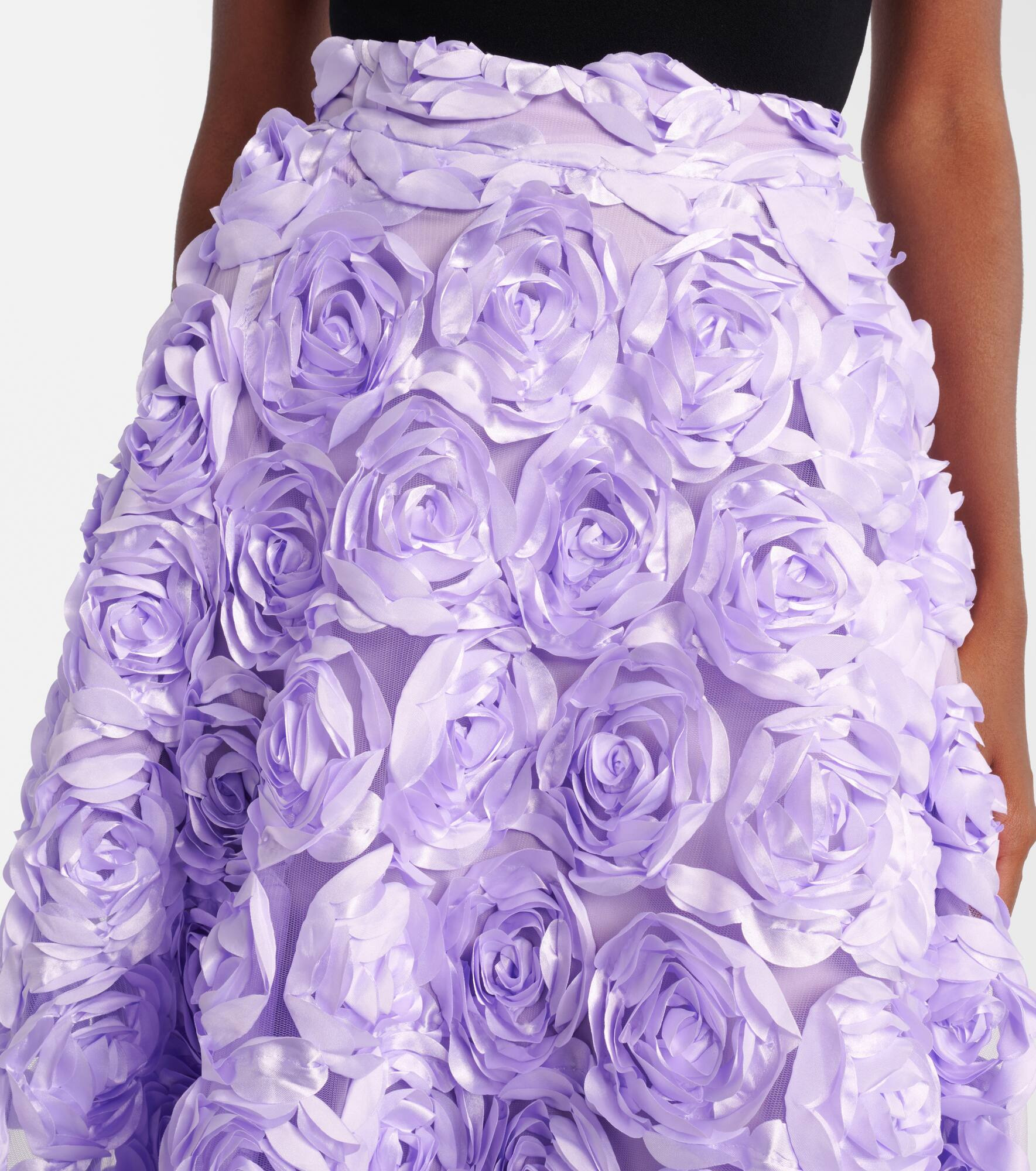 Floral-appliqué maxi skirt - 4