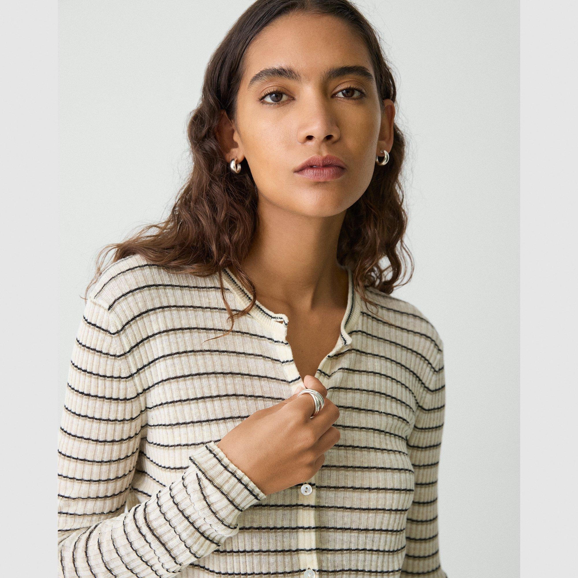 Cropped Cardigan in Linen-Blend - 5