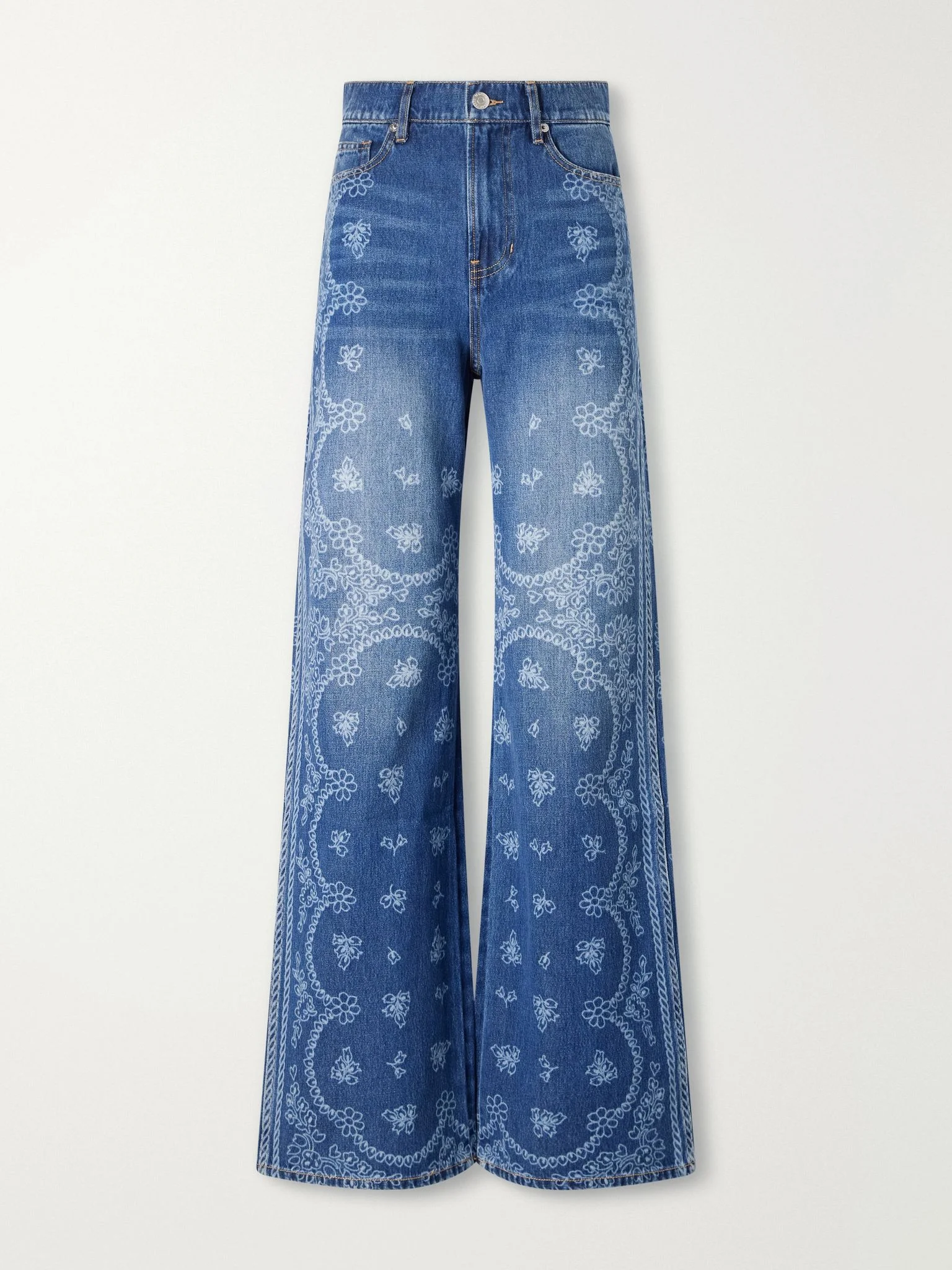 Taylor printed high-rise wide-leg jeans Mid denim - 1