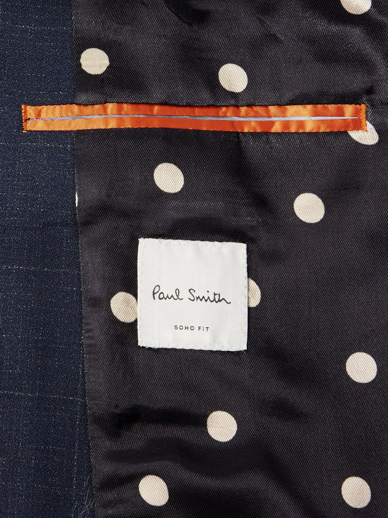 Soho Prince of Wales Checked Wool Suit Jacket Navy - 5