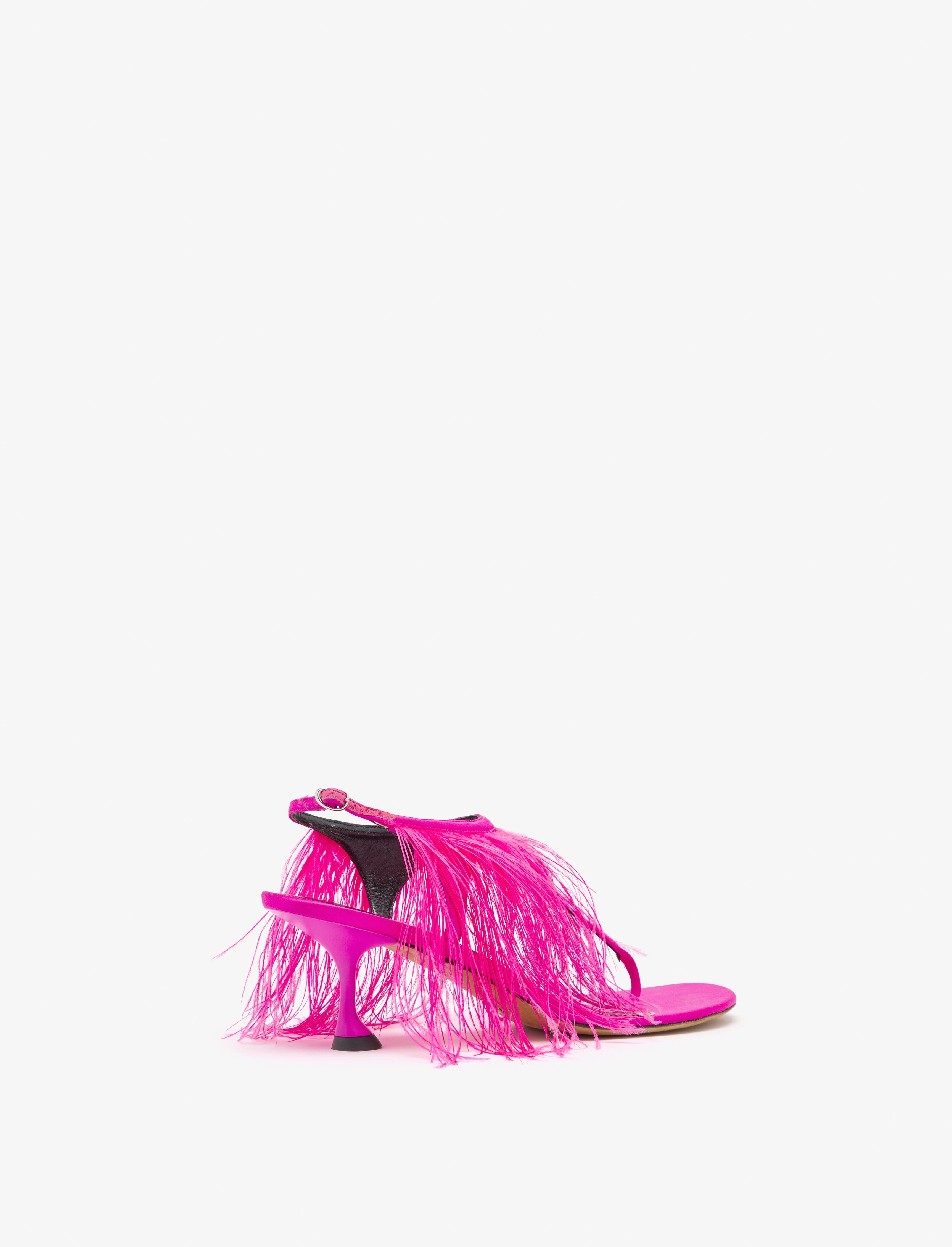 Tee Thong Feather Sandals in Satin - 3