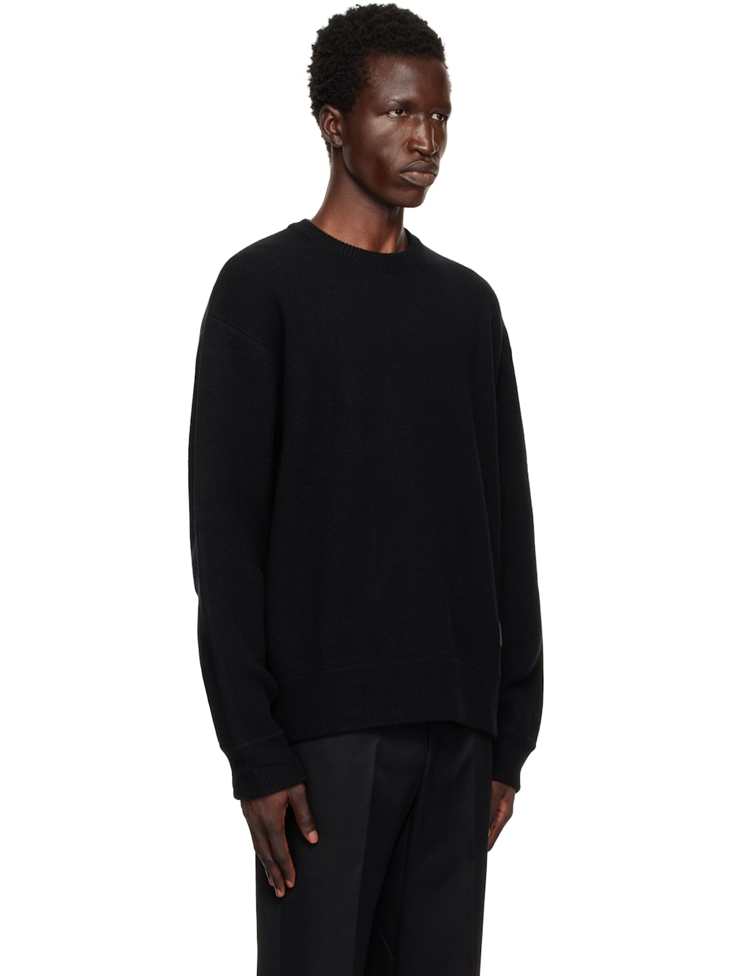 Black Round Neck Sweater - 2