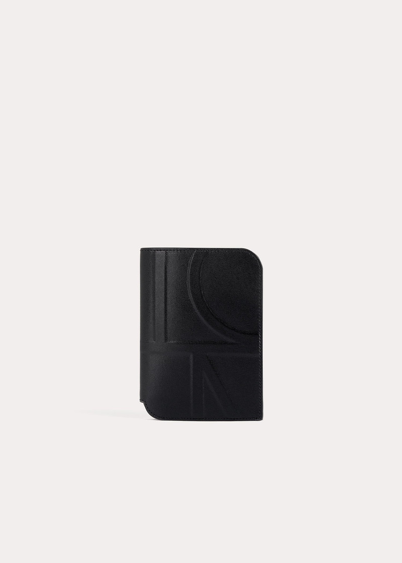 Monogram leather passport holder black 1