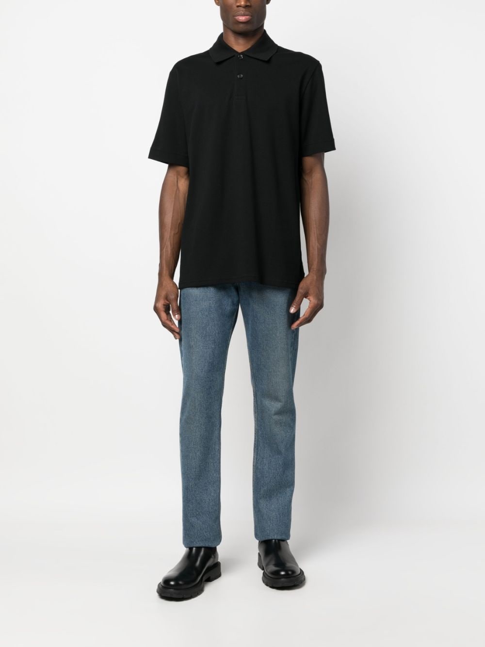 logo-embroidered cotton polo shirt - 2