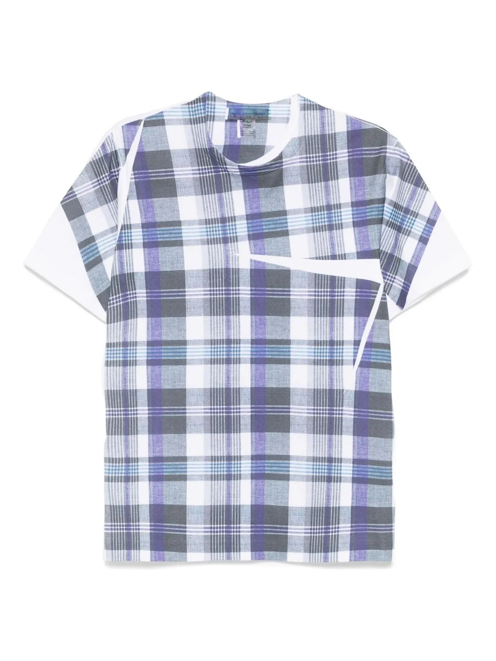 tartan overprint T-shirt - 1