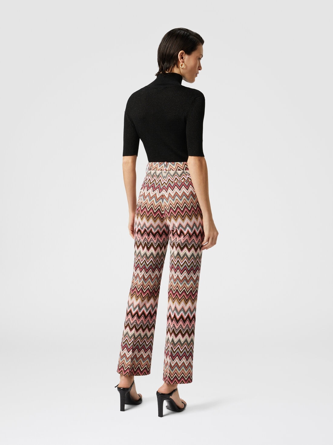 Classic zig zag trousers with cropped hem - 3