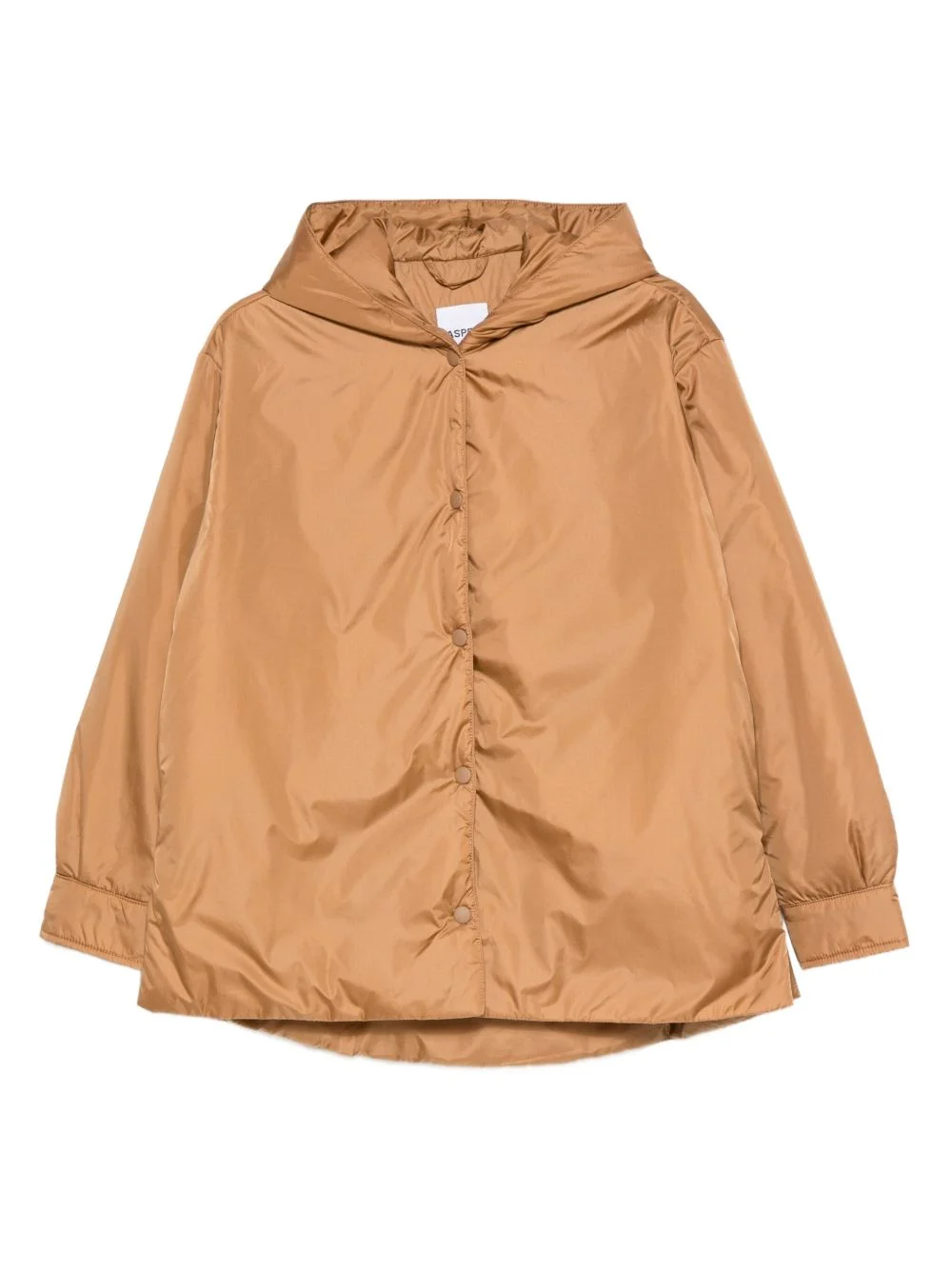 hooded button-fastening jacket - 1