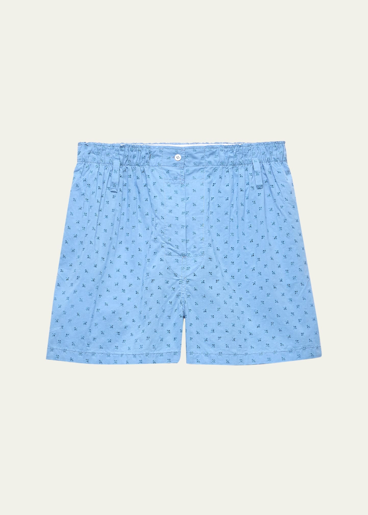 Floral Eyelet Poplin Shorts - 1