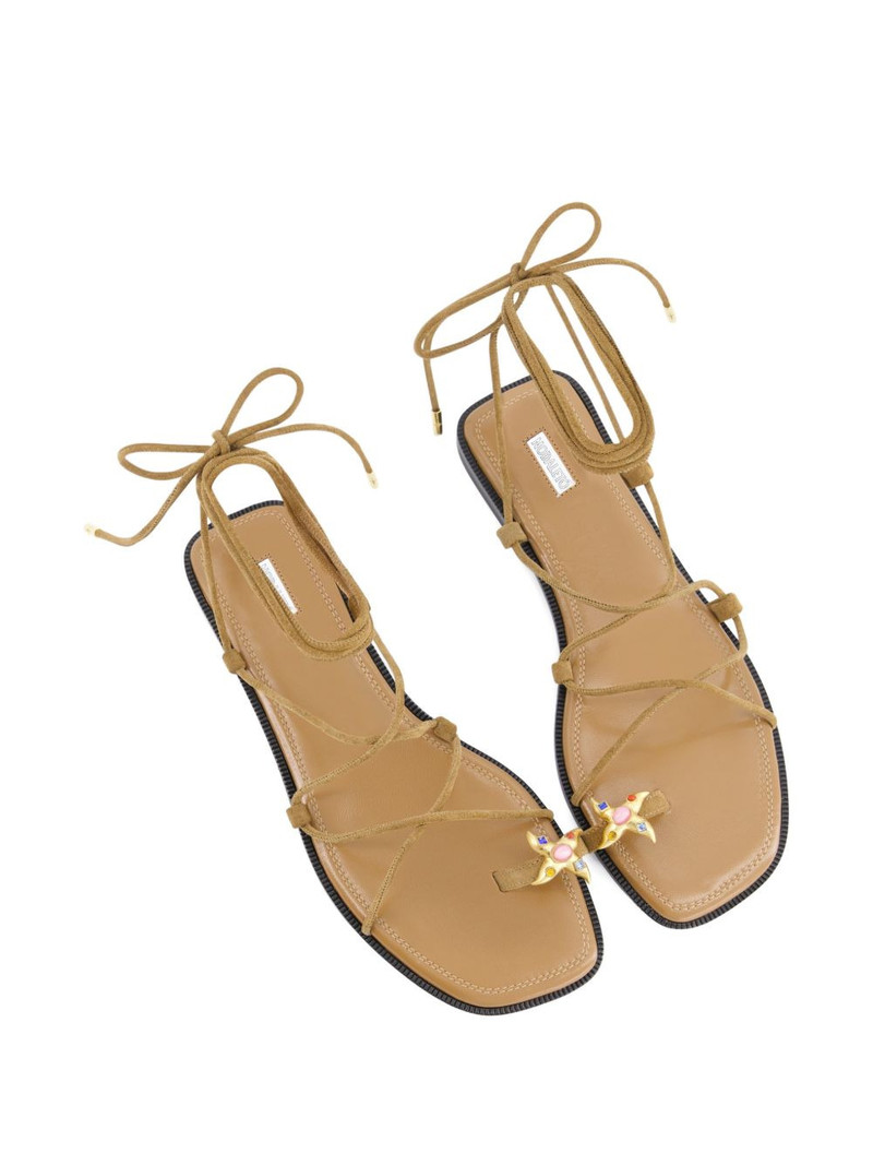NODALETO Bulla Isla applique lace up sandals outlook