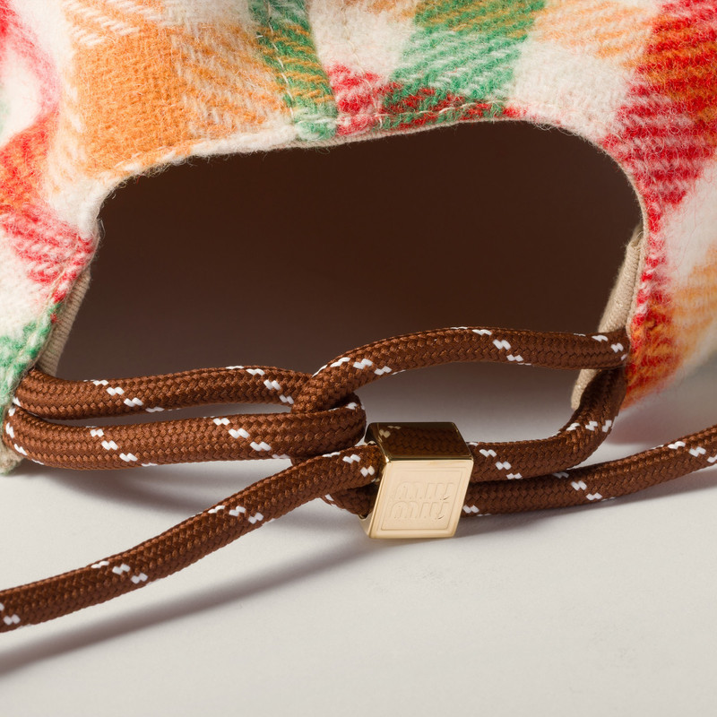 Plaid wool baseball cap 3