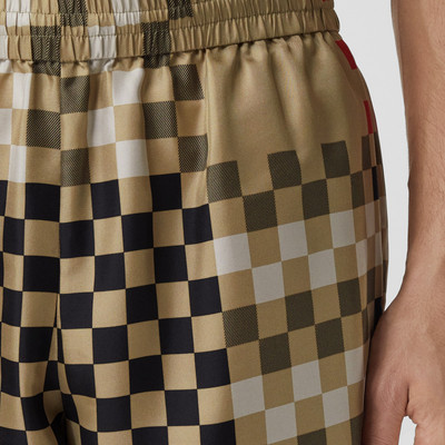 Burberry Pixel Check Silk Shorts outlook