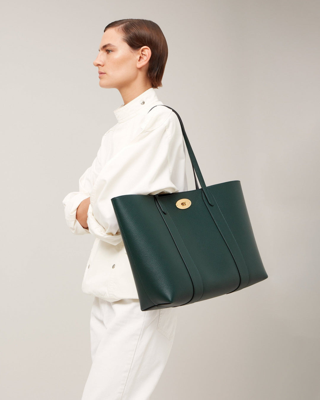 Bayswater Tote Mulberry Green Small Classic Grain - 5
