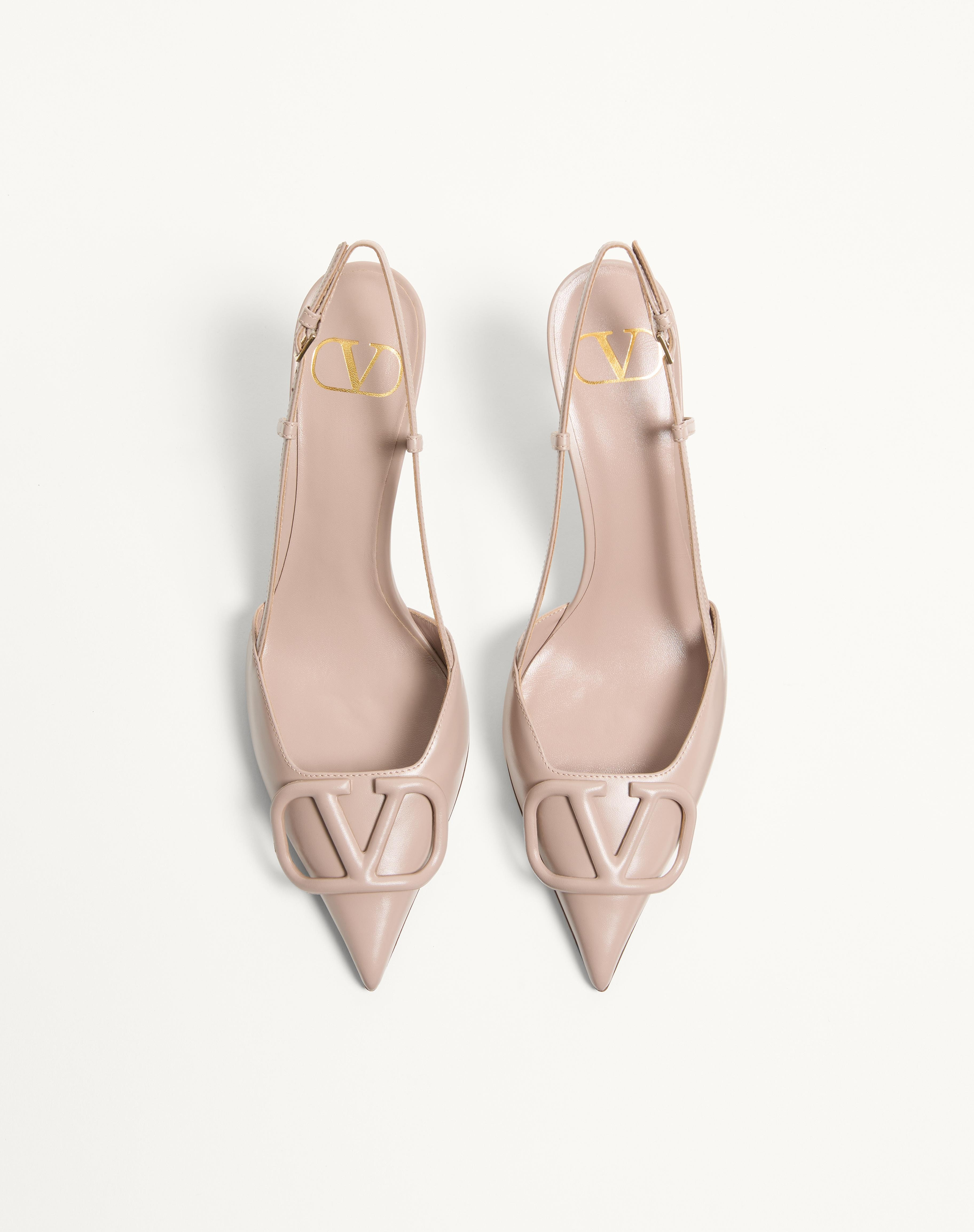 VLOGO SIGNATURE CALFSKIN SLINGBACK PUMP 80 MM / 3.15 IN. - 4