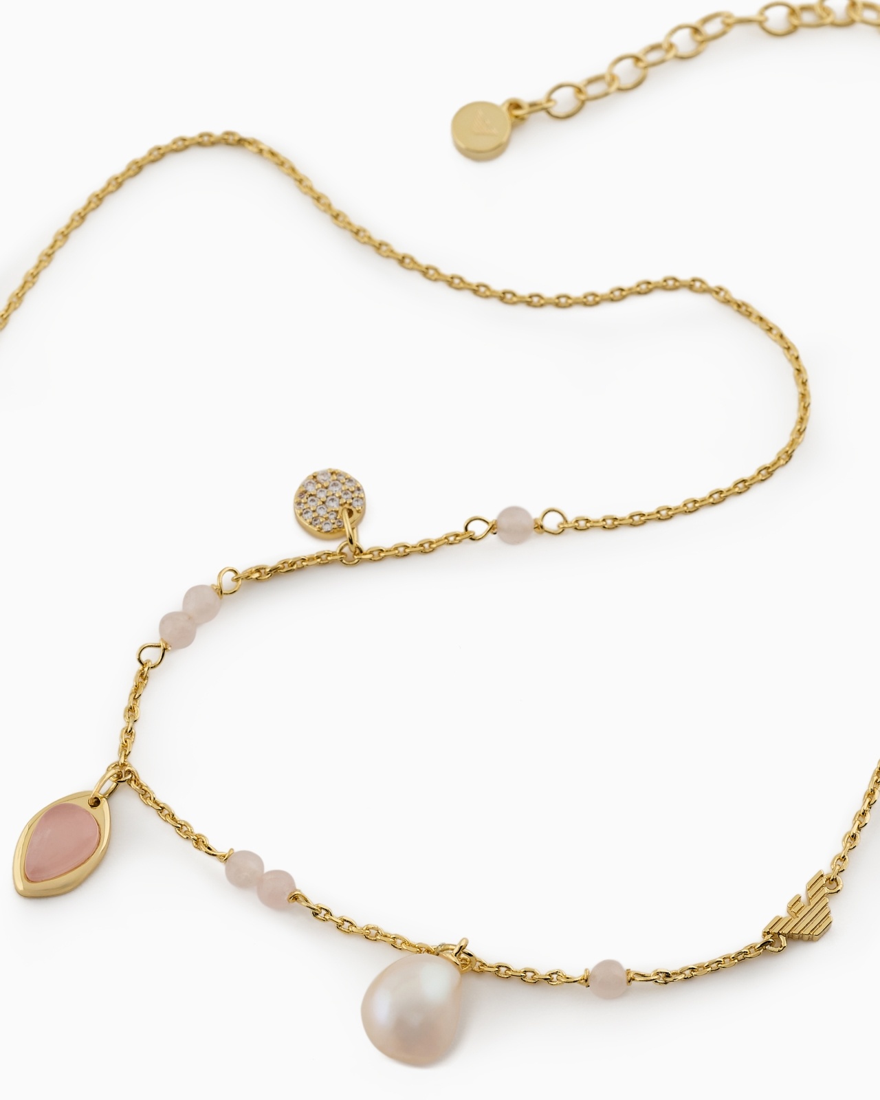 GOLD-TONE BRASS STATION NECKLACE - 3