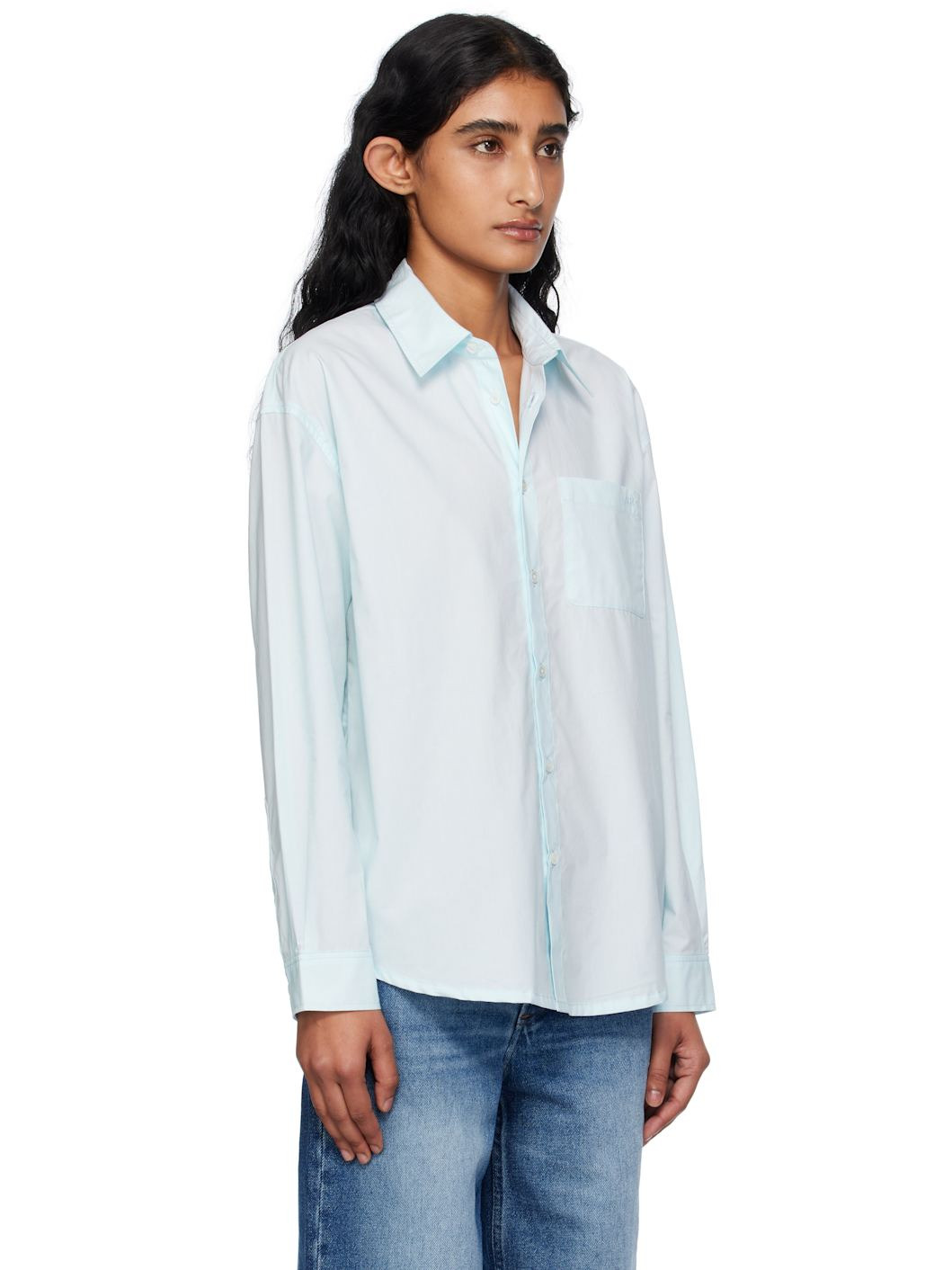 Blue Logo Boyfriend Shirt - 2