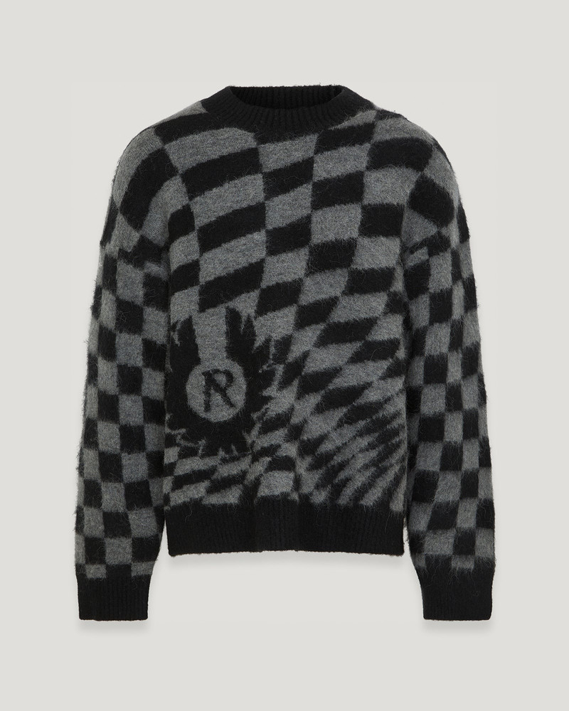 BELSTAFF X REPRESENT CHECKERBOARD KNIT SWEATER 1