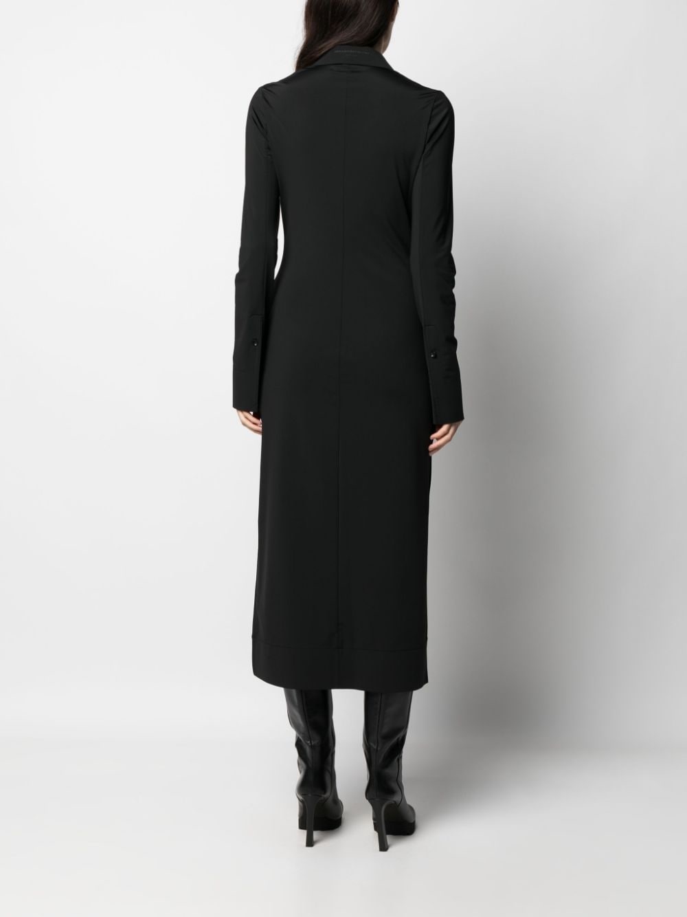 embossed-logo midi shirtdress - 4