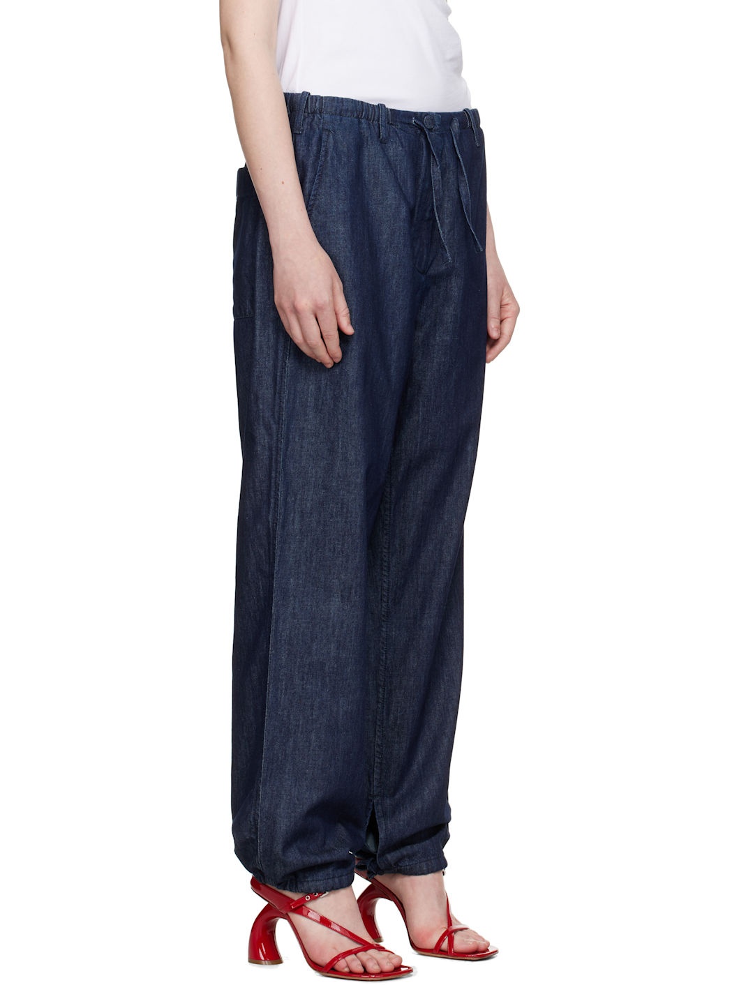 Navy Drawstring Jeans - 2
