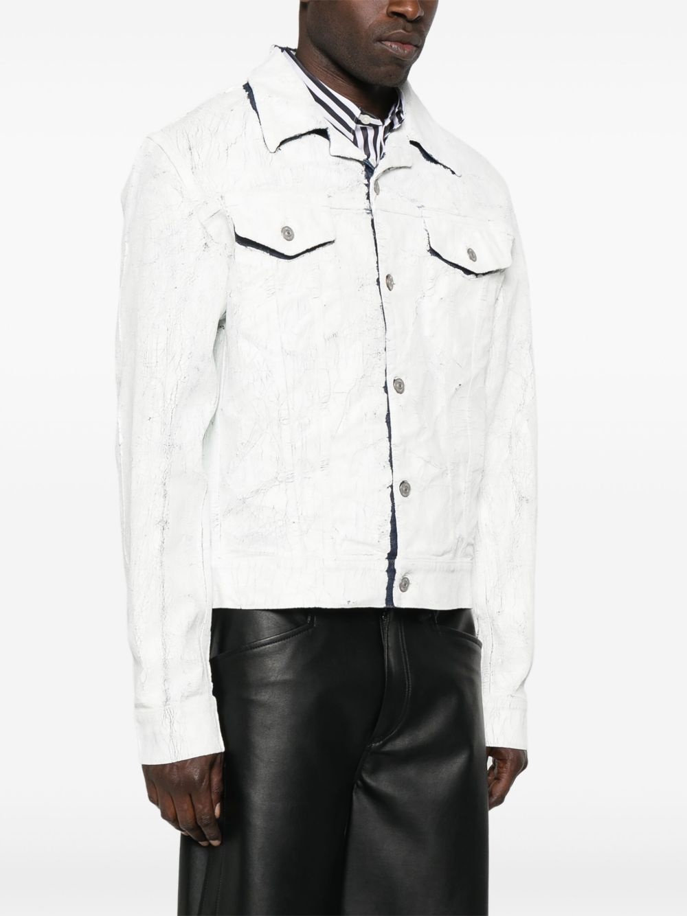 coated denim jacket - 3