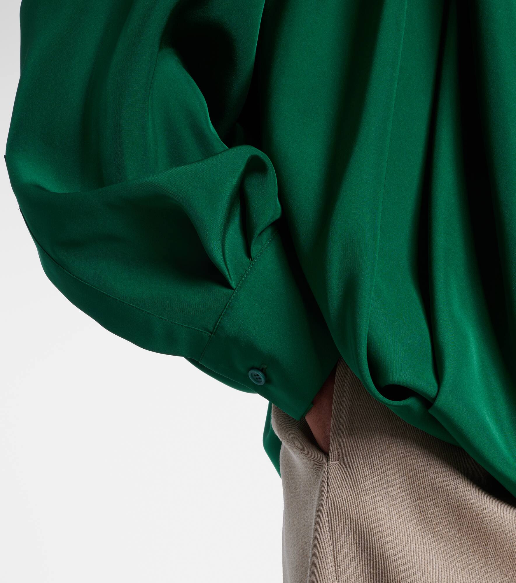 Draped silk shirt - 5