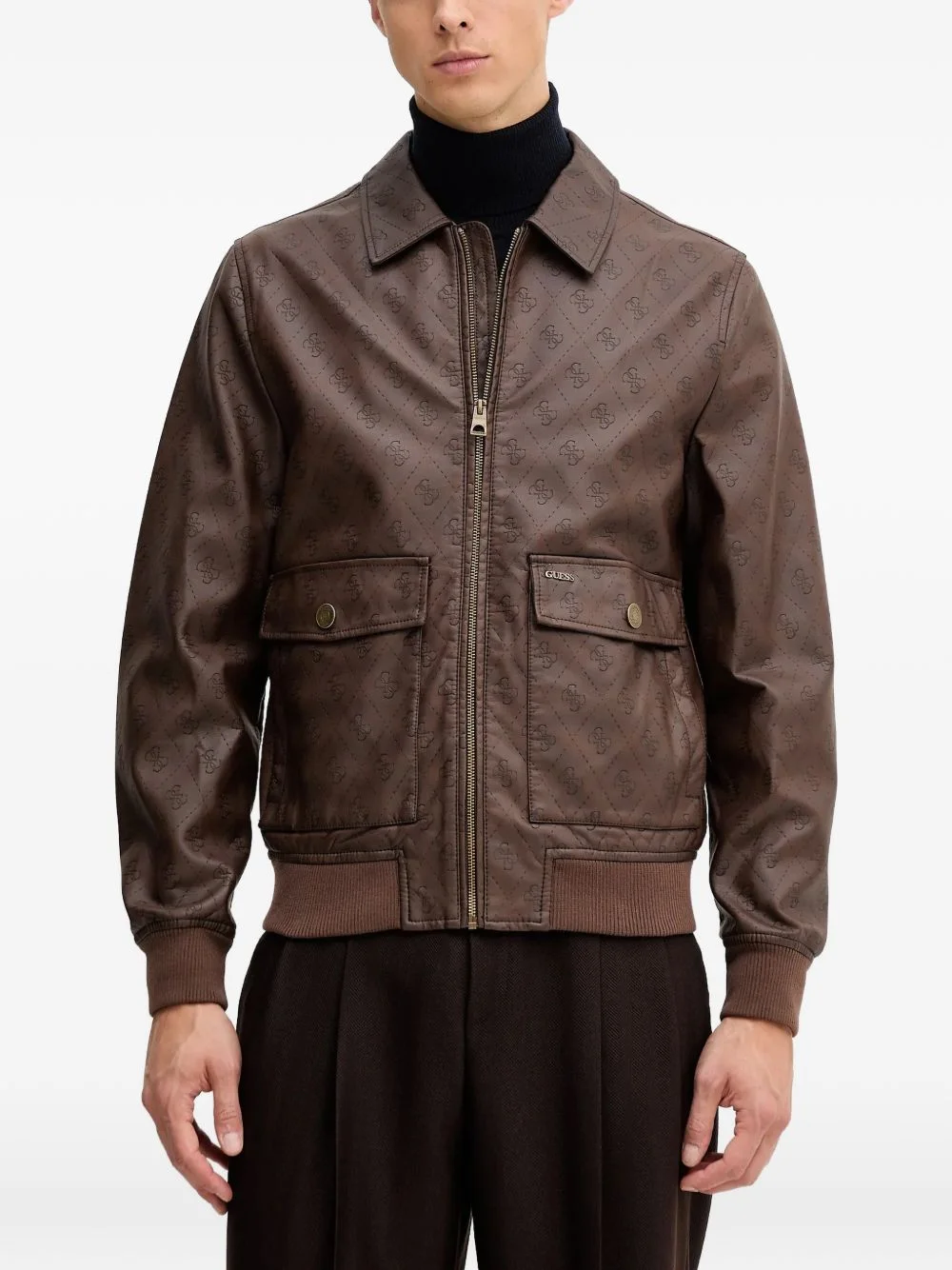 monogram zip jacket - 1