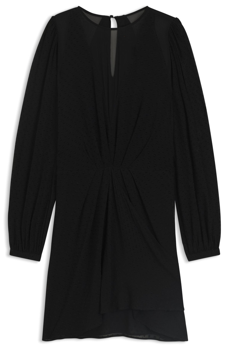 DRAPE-DETAIL DRESS WITH POLKA DOTS 1