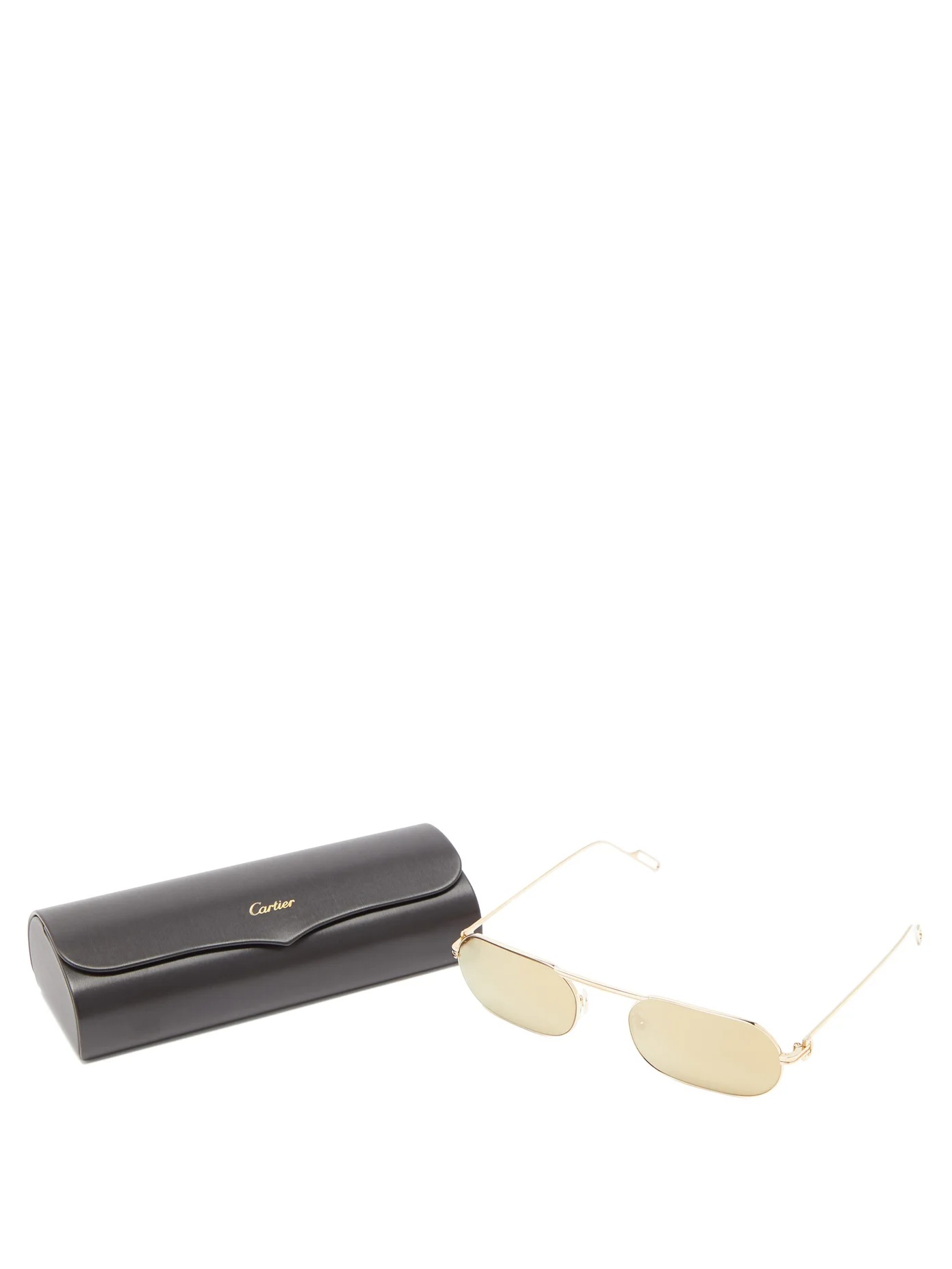 Santos de Cartier aviator metal sunglasses - 5