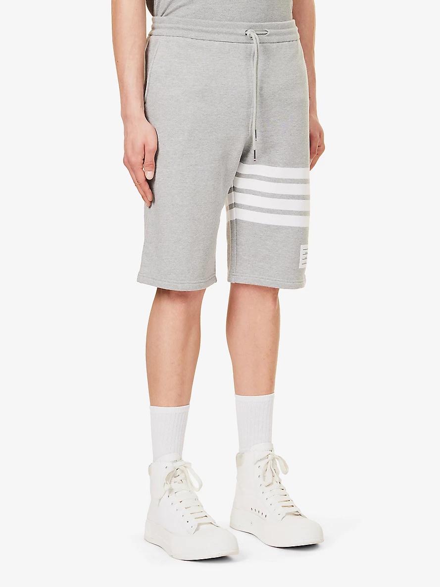 Four-bar regular-fit cotton-jersey shorts - 3