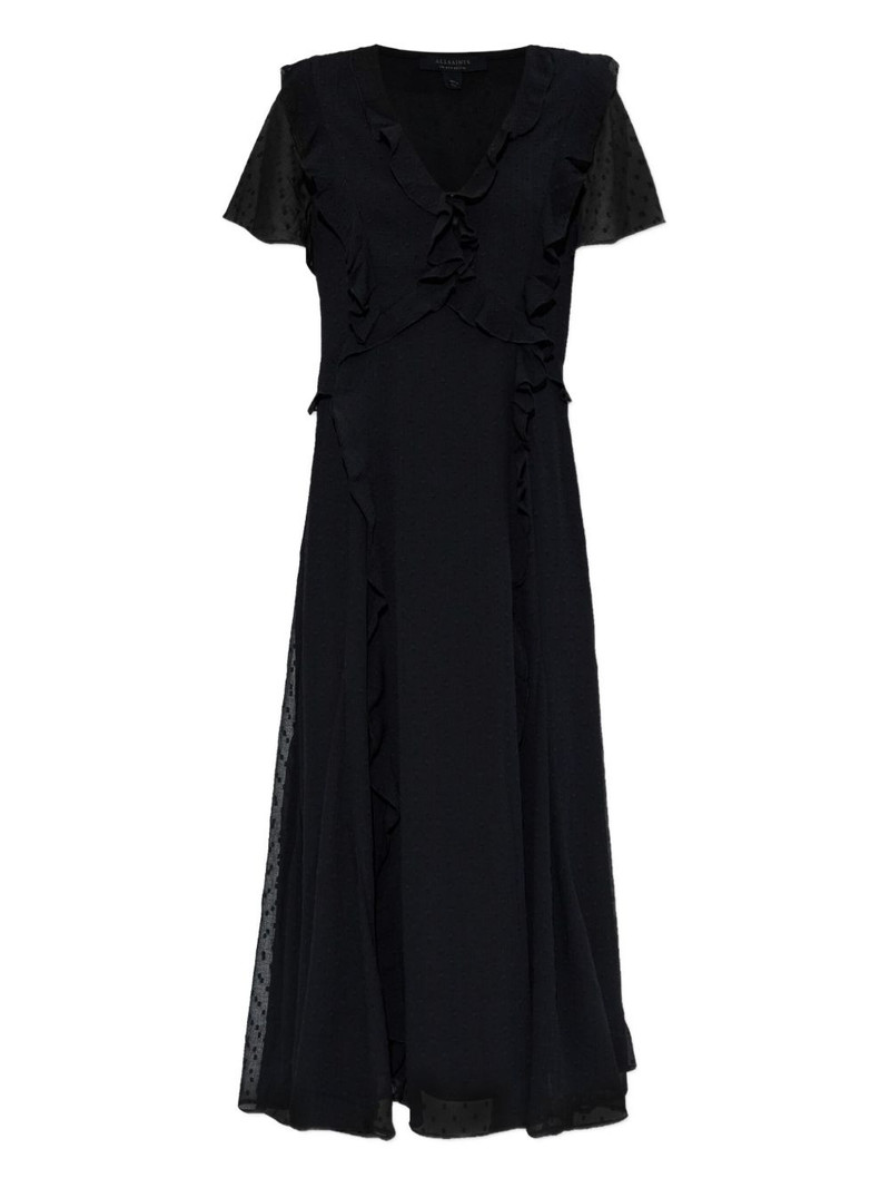 dot-detail frilled dress 1