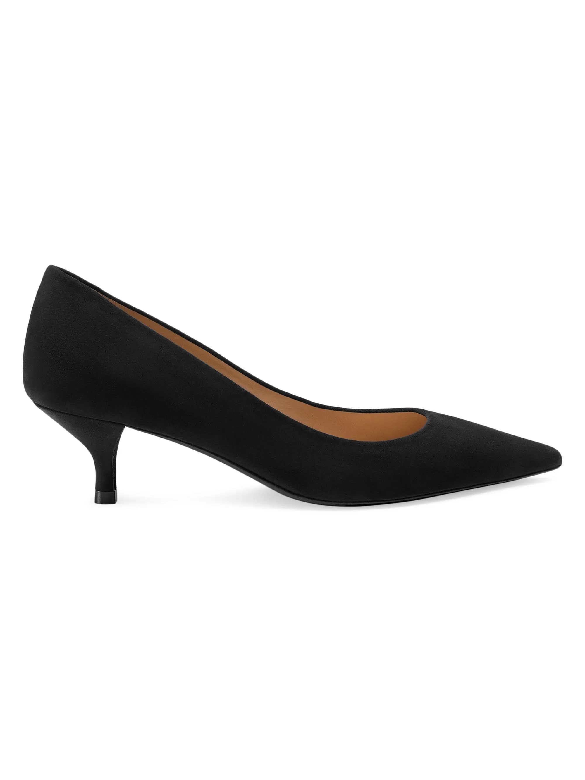 Women's Power 50MM Suede Kitten-Heel Pumps - Black - 1