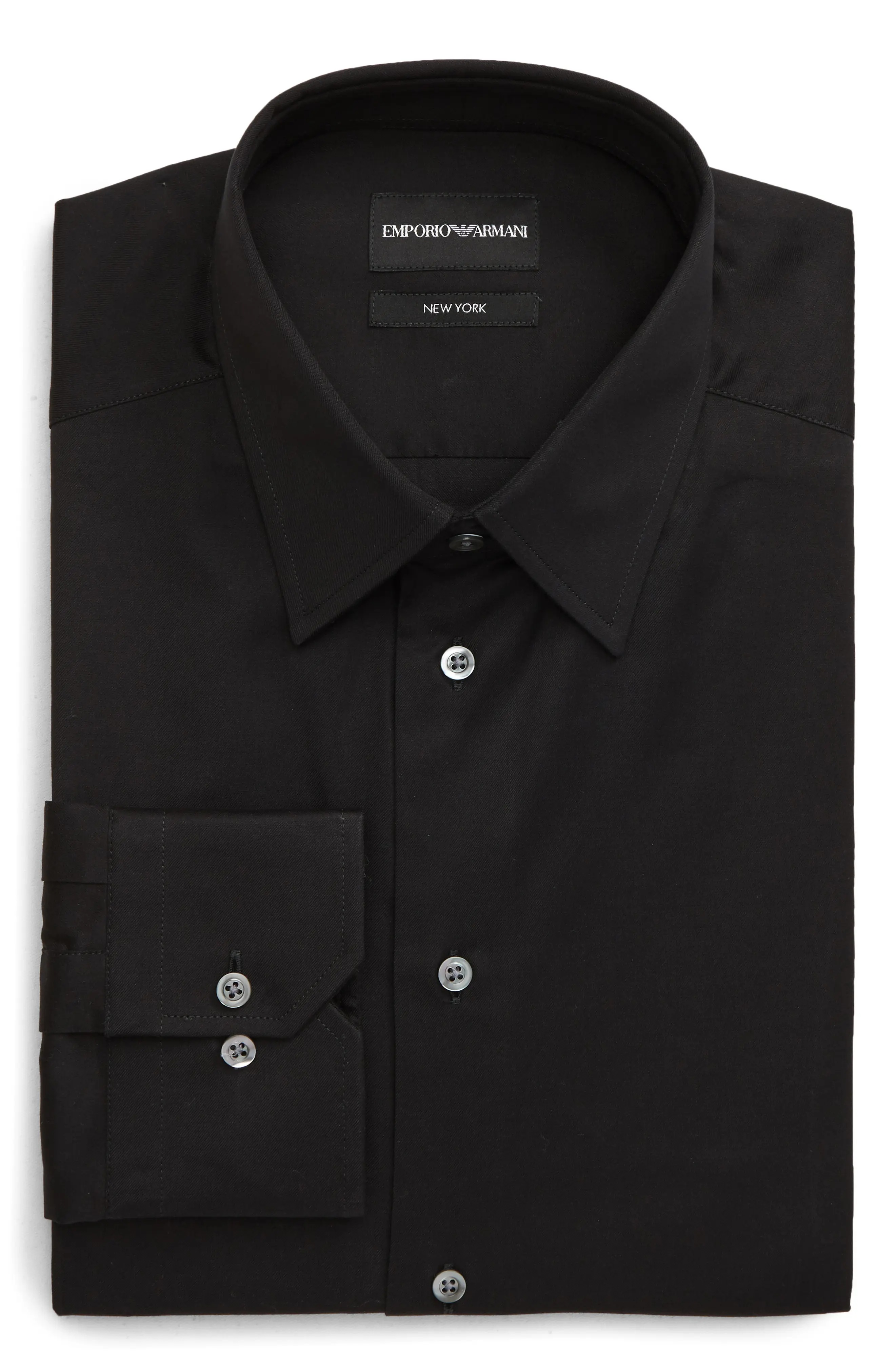 Trim Fit Solid Dress Shirt - 1