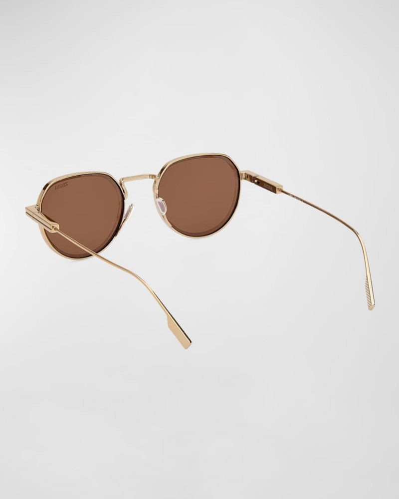 ZEGNA Men's Metal Round Sunglasses outlook