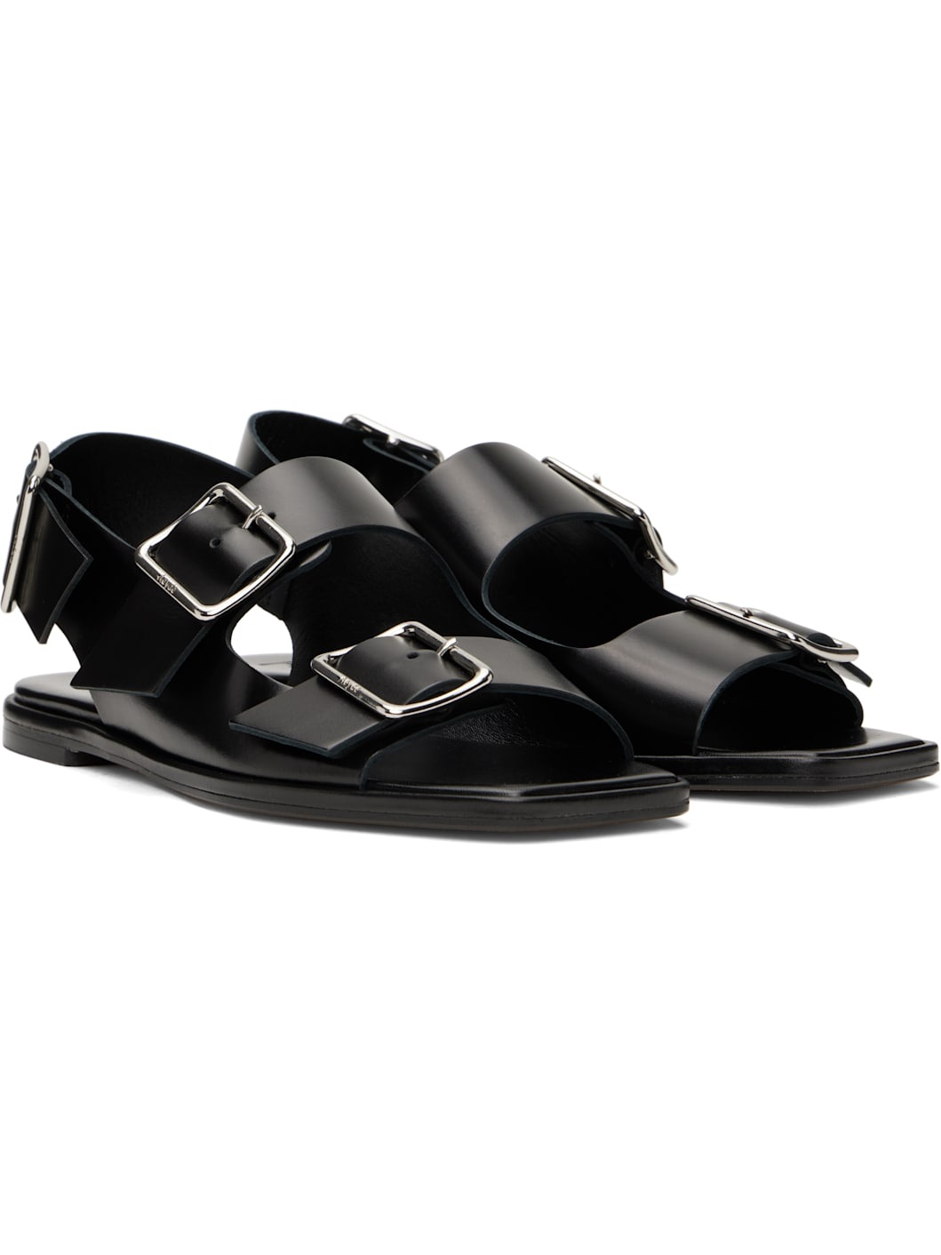Black Thekla Leather Slingback Sandals - 4