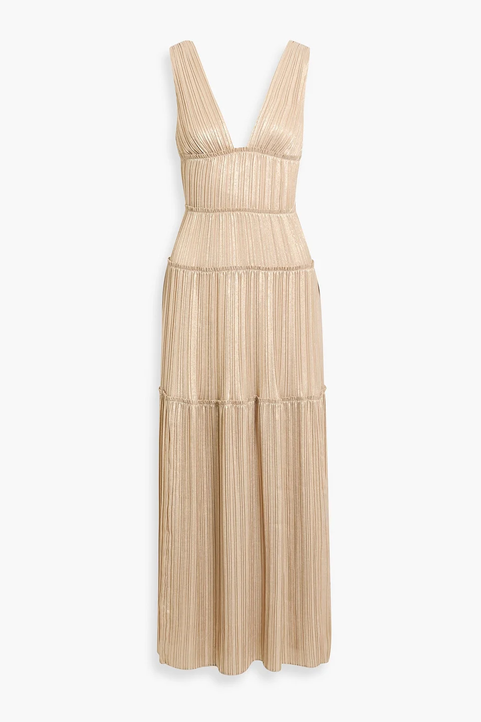 Vallen pleated lamé gown - 1