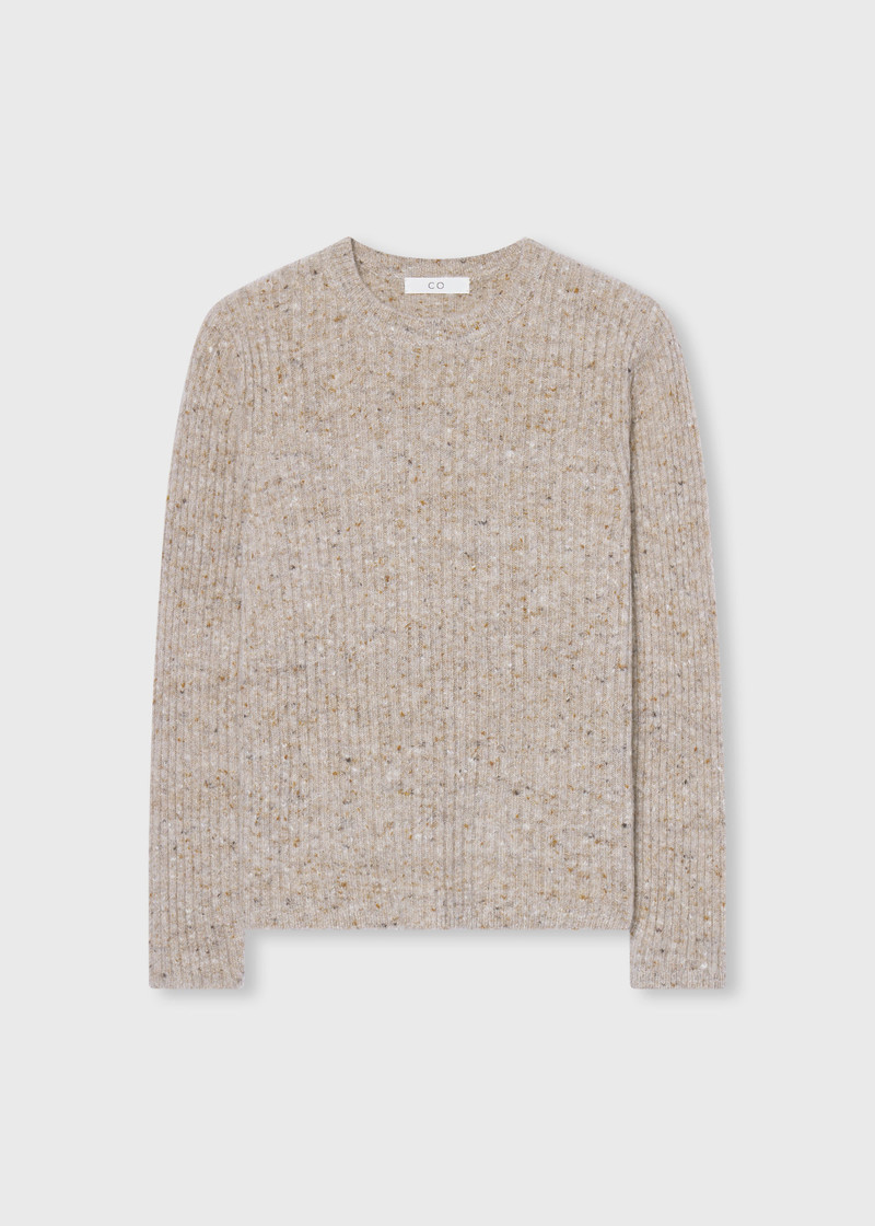 Fitted Long Sleeve Knit in Wool Cashmere 1