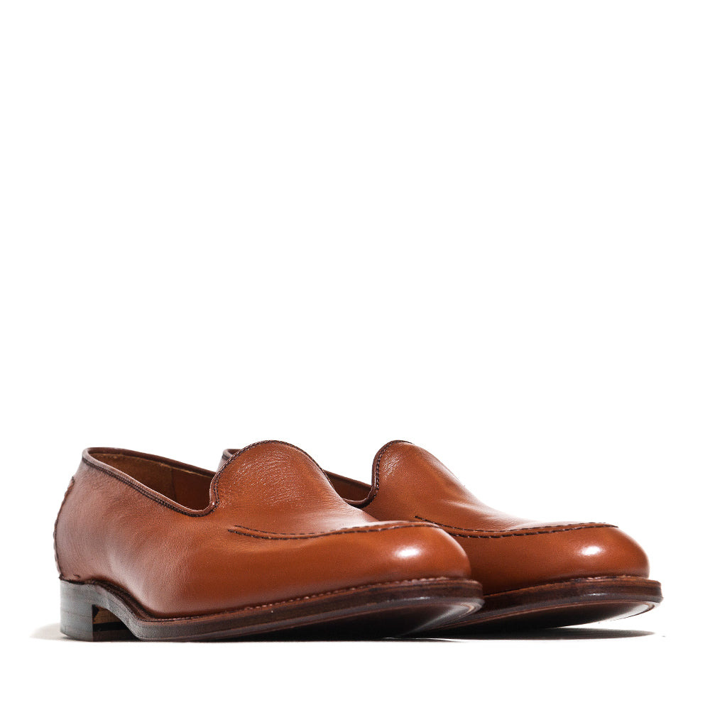 Cognac Lady Calf Slip On With Mocc Stitch - 2