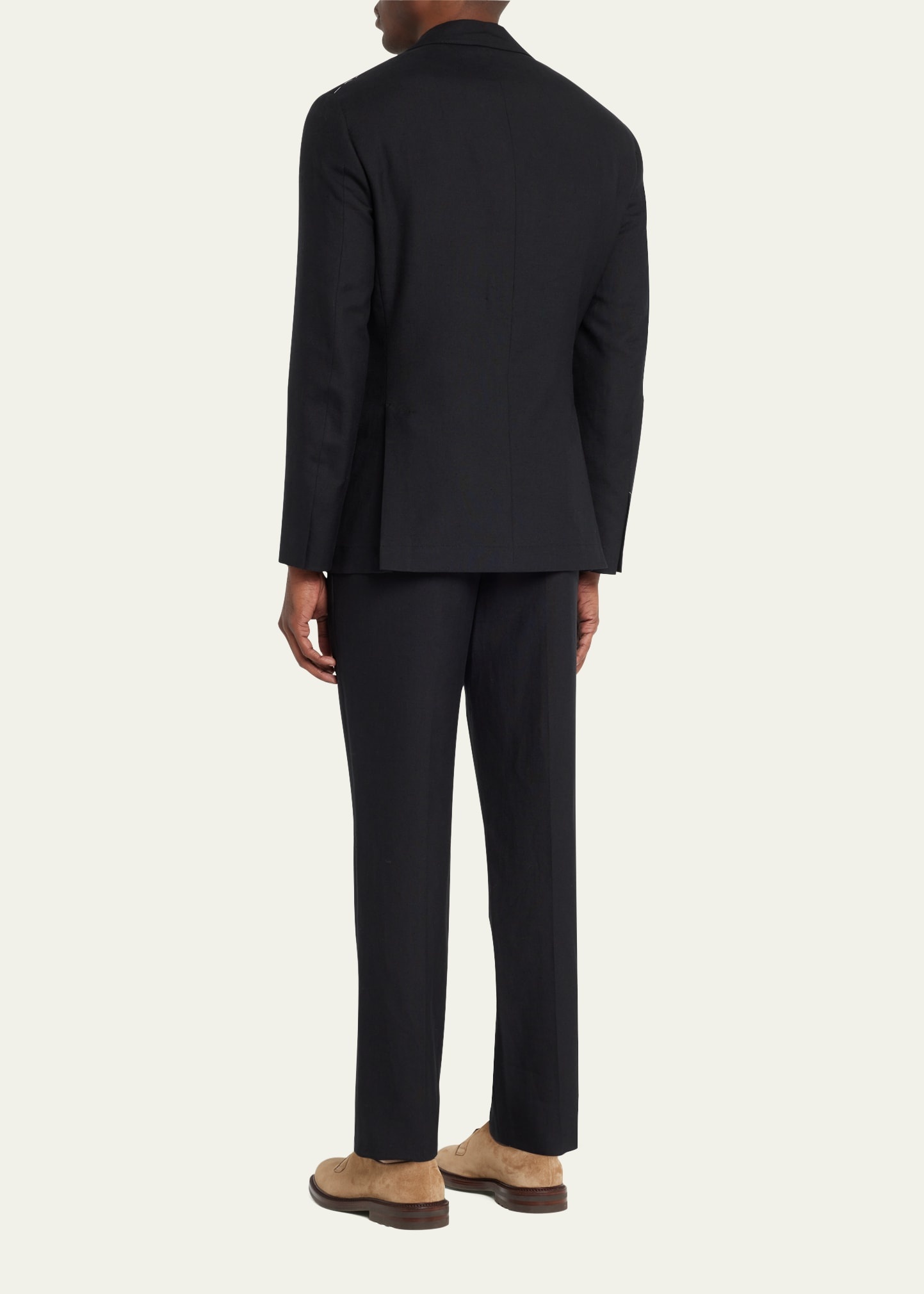 Men's Linen-Wool Solid Suit - 2