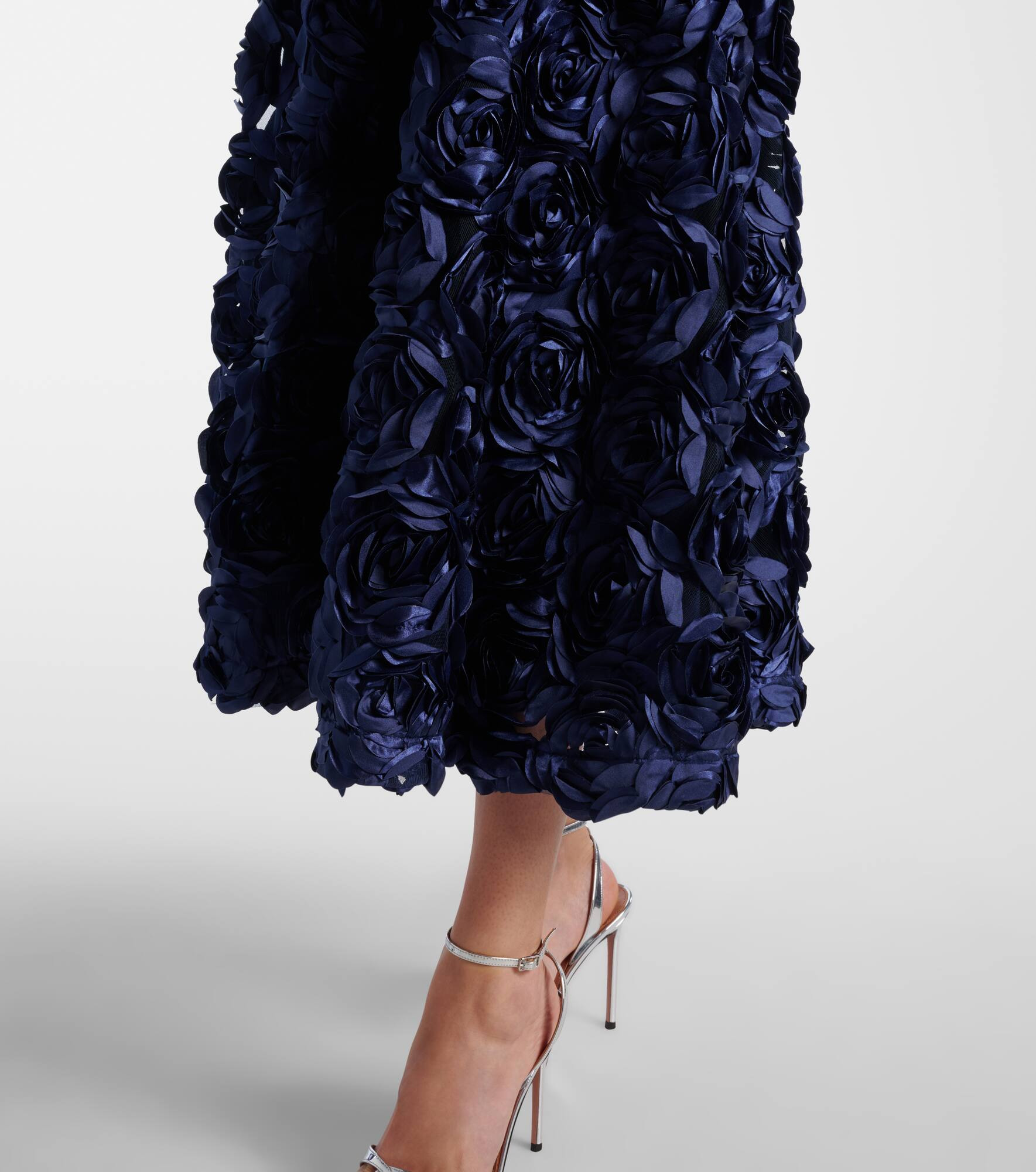 Floral-appliqué midi skirt - 5