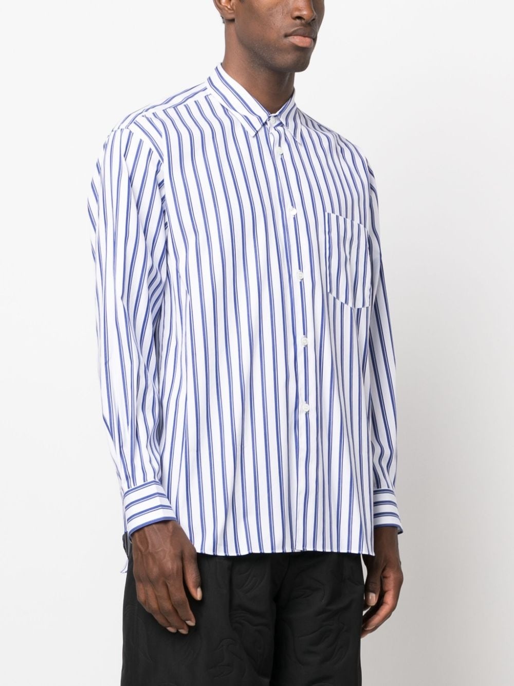 striped long-sleeve cotton shirt - 3