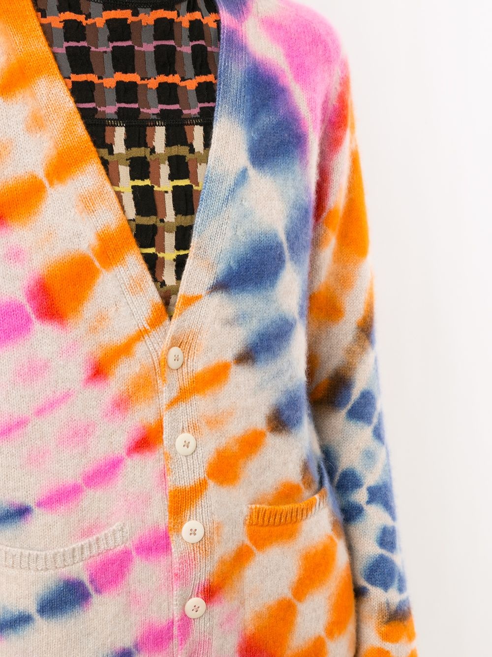 tie-dye cashmere cardigan - 5