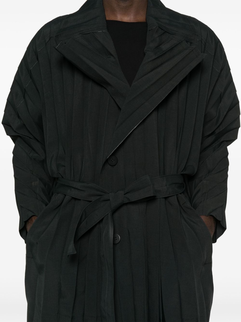 Edge pleated long coat - 5