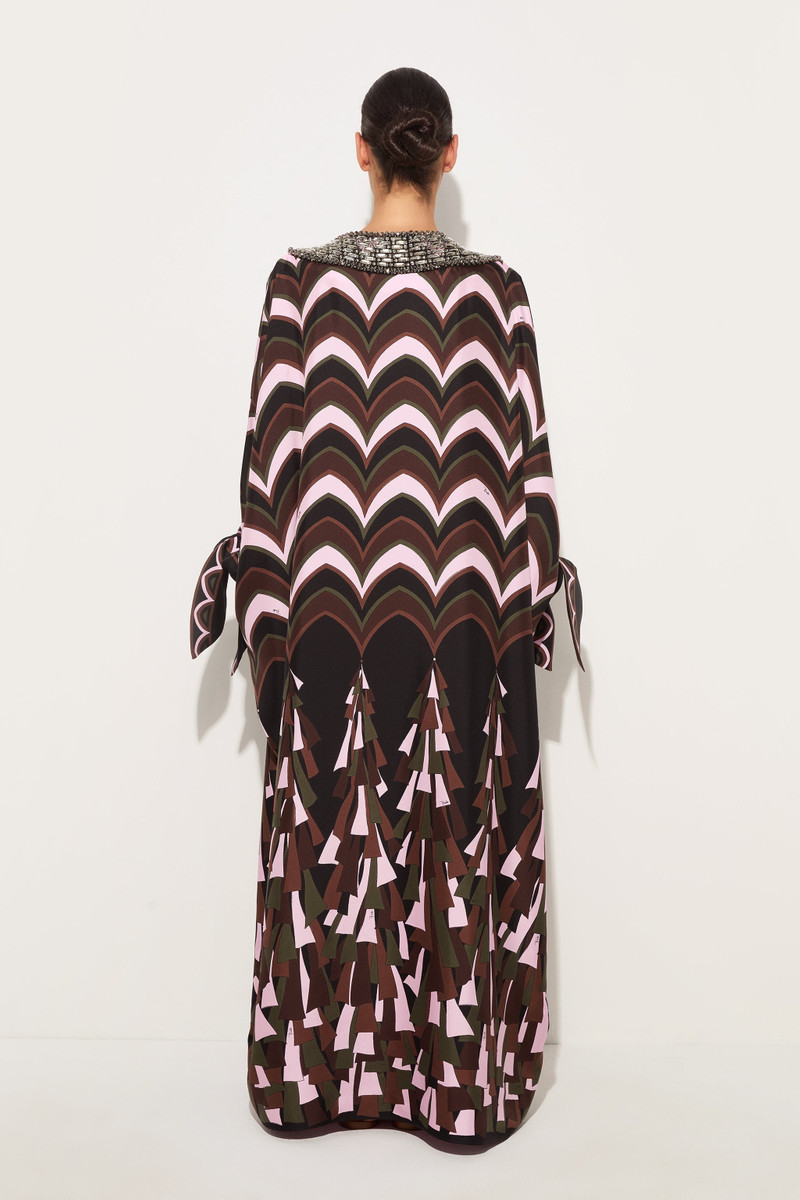 BAIADERA PRINT EMBROIDERED SILK KAFTAN 4
