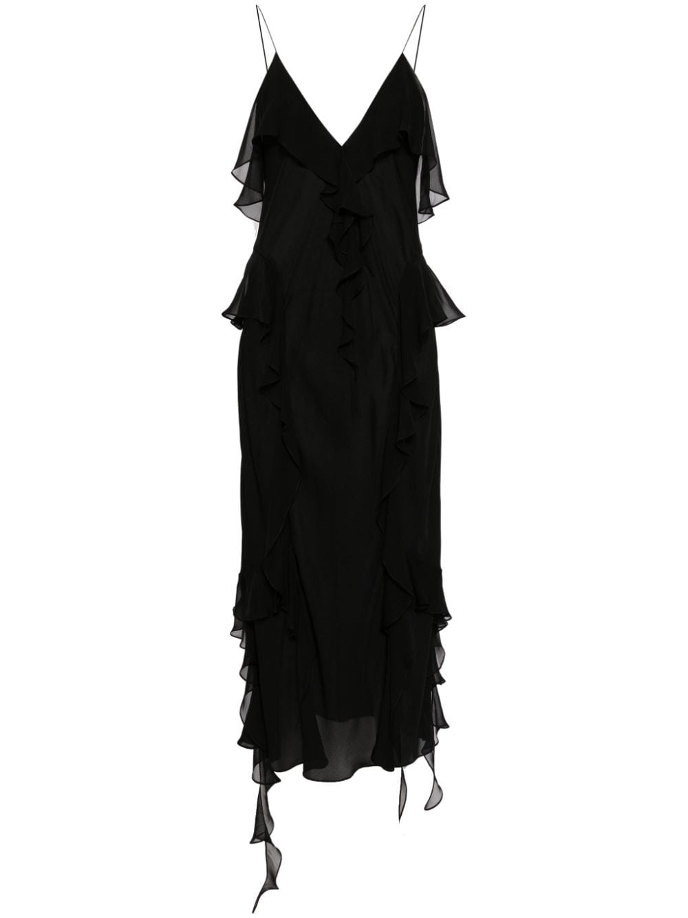 【関税込み】KHAITE ブラック Pim ミディアムドレス KHAITE Pim ruffled midi dress | REVERSIBLE