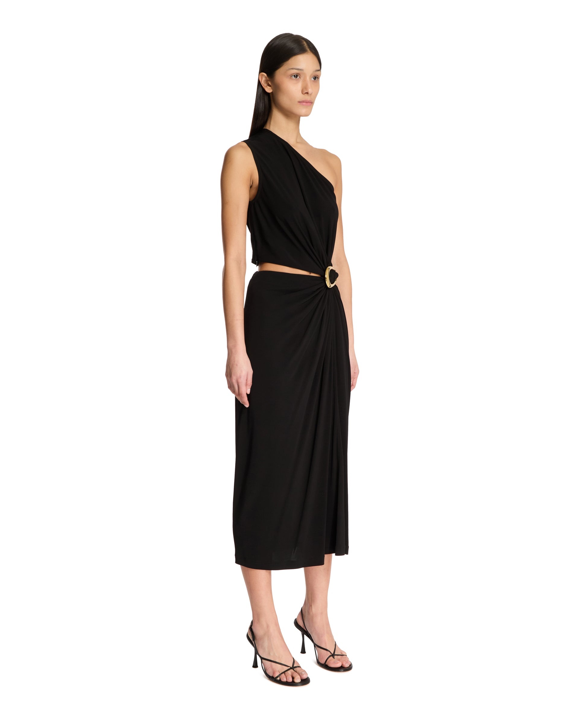 Black Asymmetric Dress - 4